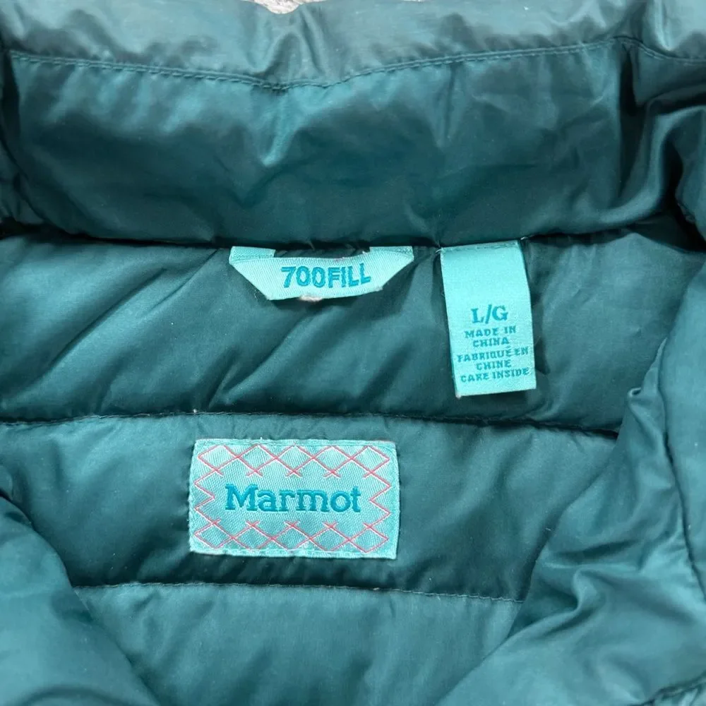 Marmot Highlander Down Jacket Teal Girls Large Winter Coat